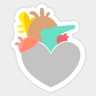 retro heart and arteries Sticker